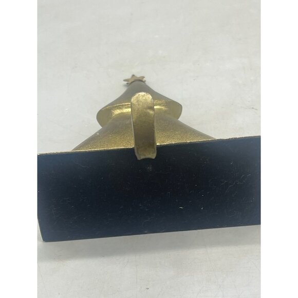 Christmas stocking hanger tree star layer gold metal 8.5" READ - Picture 7 of 7